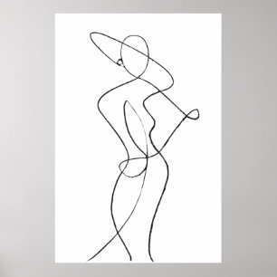 Abstract Line Art Woman Poster