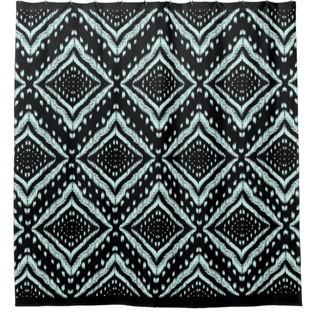 Abstract Line, Beautiful, Ikat seamless pattern, B Shower Curtain (Front)