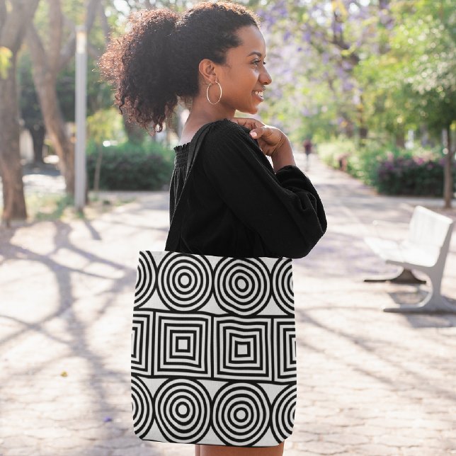 Abstract line circles tote bag (Creator Uploaded)