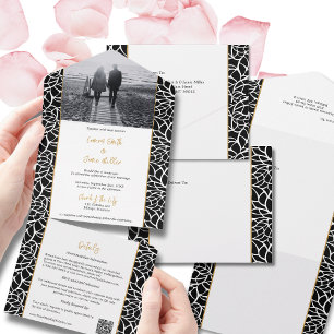 Abstract Line Foliage All-in-One Invitation