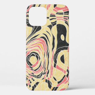 Abstract line geo pattern, topographical design. iPhone 12 case