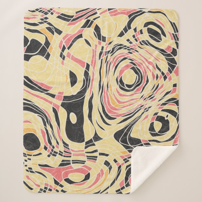 Abstract line geo pattern, topographical design. sherpa blanket (Front)