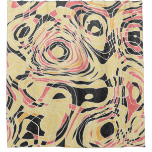 Abstract line geo pattern, topographical design. shower curtain