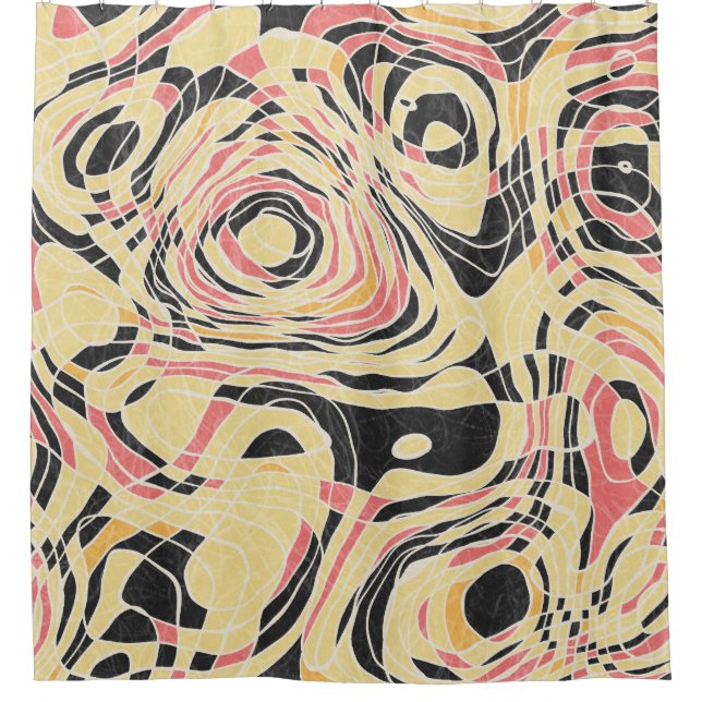 Abstract line geo pattern, topographical design. shower curtain (Front)