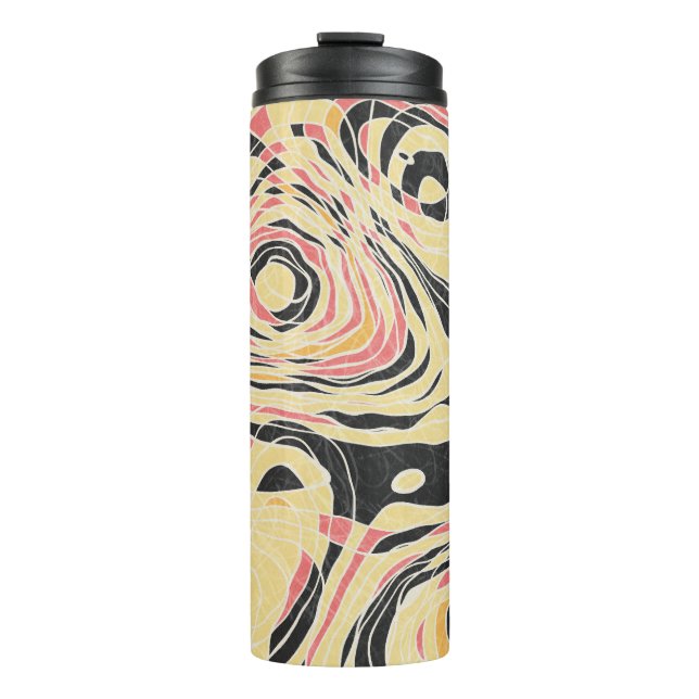 Abstract line geo pattern, topographical design. thermal tumbler (Front)