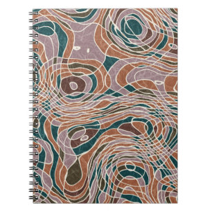 Abstract Line Geo Topographical Pattern Notebook