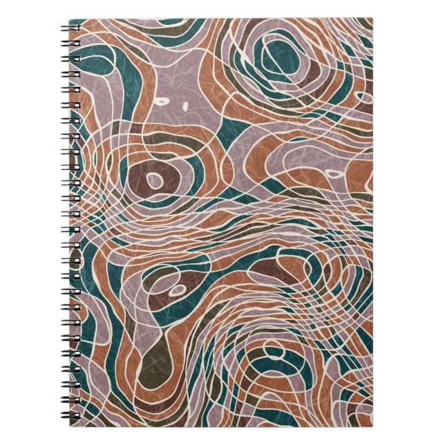 Abstract Line Geo Topographical Pattern Notebook (Front)