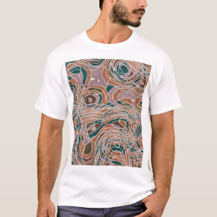 Abstract Line Geo Topographical Pattern T-Shirt