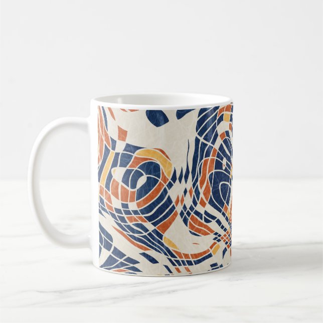Abstract line geo, topographical seamless pattern. coffee mug (Left)