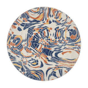 Abstract line geo, topographical seamless pattern. cutting board
