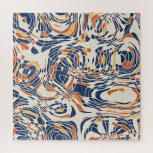 Abstract line geo, topographical seamless pattern. jigsaw puzzle