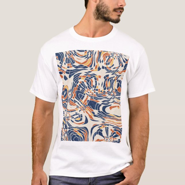 Abstract line geo, topographical seamless pattern. T-Shirt (Front)
