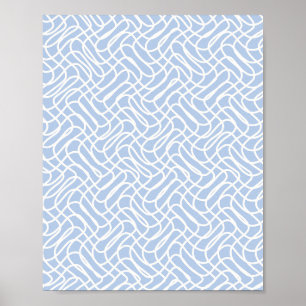 Abstract Line Pattern Baby Blue Poster