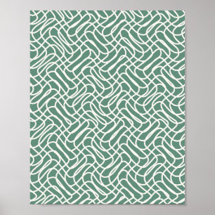 Abstract Line Pattern Green Poster