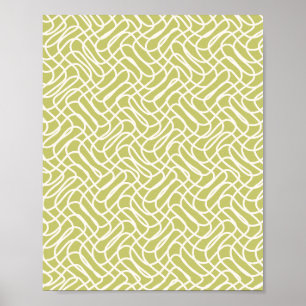 Abstract Line Pattern Lime Green Poster
