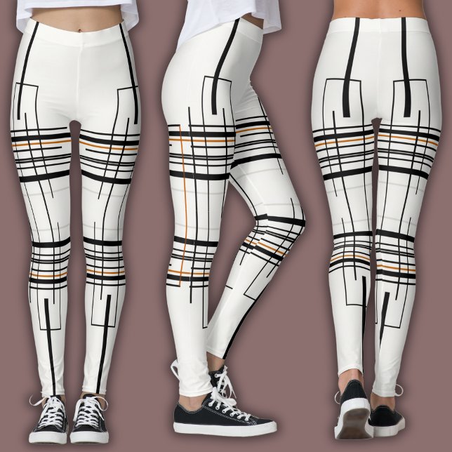 Abstract Line Pattern | Urban Grid Leggings (Creator Uploaded)