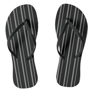 Abstract line striped modern pattern print black g flip flops