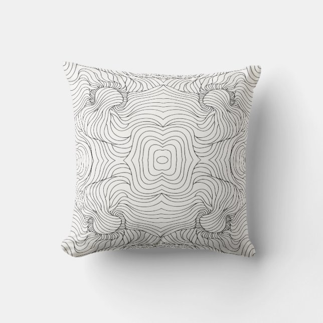 Abstract Line Wave Symmetry Seamless Pattern Cushion (Front)