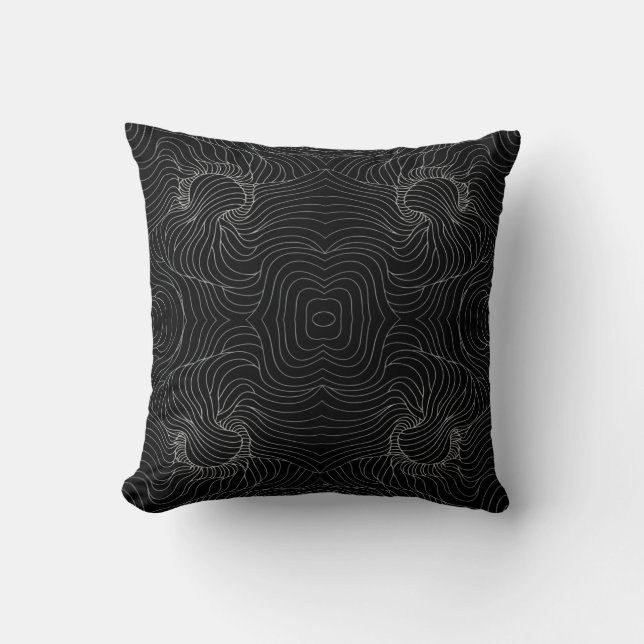 Abstract Line Wave Symmetry Seamless Pattern Cushion (Front)
