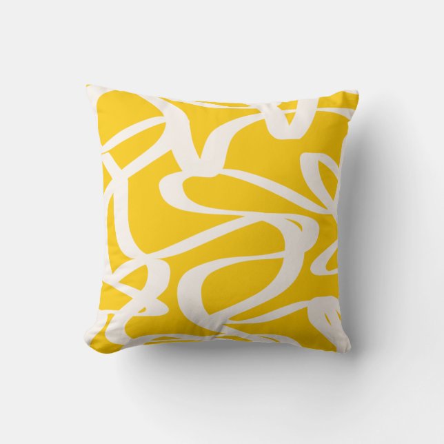 Abstract Line Yellow Cushion (Front)