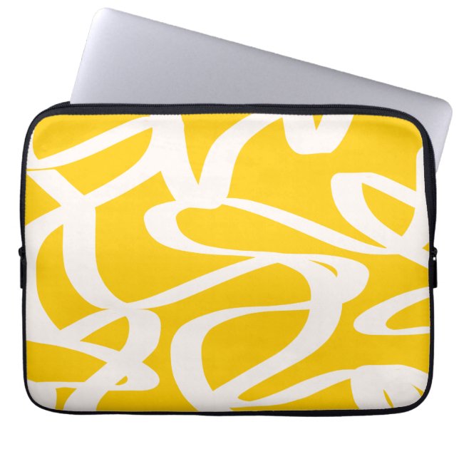 Abstract Line Yellow Laptop Sleeve (Front)