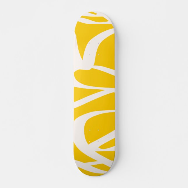 Abstract Line Yellow Skateboard (Front)
