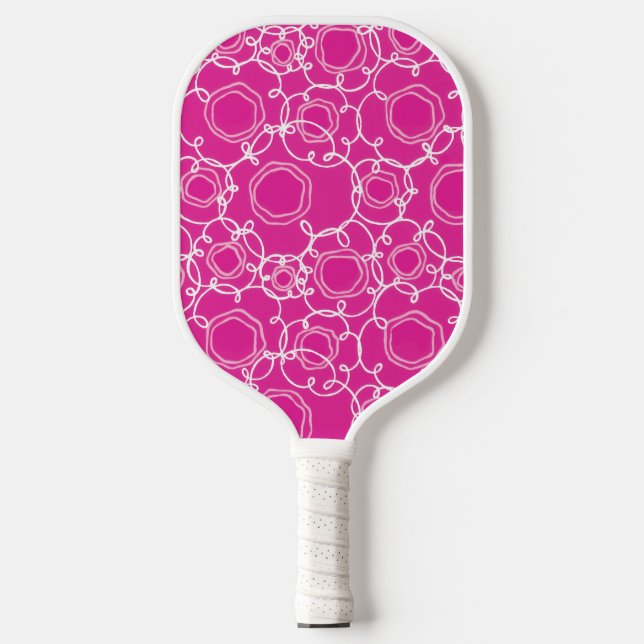 Abstract Linear Matrix (Hot Pink) Fine Art Pickleball Paddle (Front)