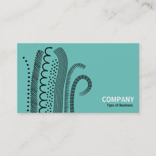 Abstract Lines 01- Black on Light Teal Business Card