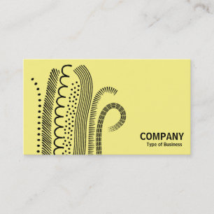 Abstract Lines 01- Black on Pale Yellow Business Card