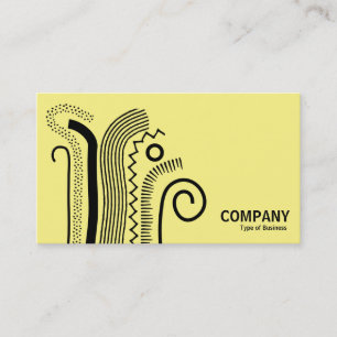 Abstract Lines 02- Black on Pale Yellow Business Card