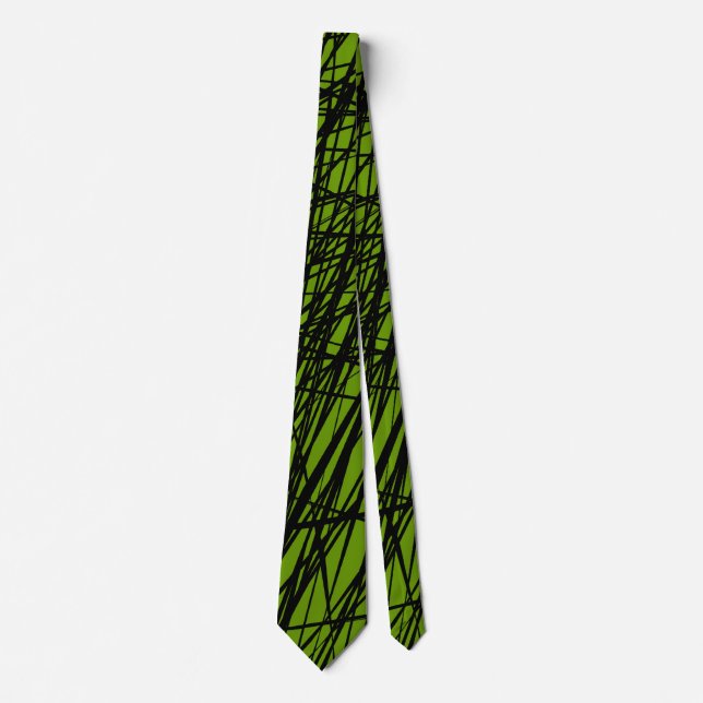 Abstract Lines - 02 - Green (669900) Tie (Front)