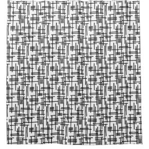 Abstract Lines 120923 - Black on White Shower Curtain