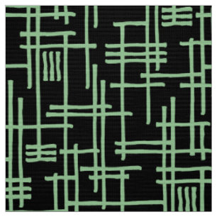 Abstract Lines 120923 - Faded Green on Black Fabric
