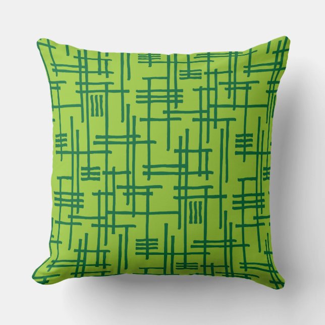 Abstract Lines 120923 - Forest Green on Martian Gn Cushion (Front)