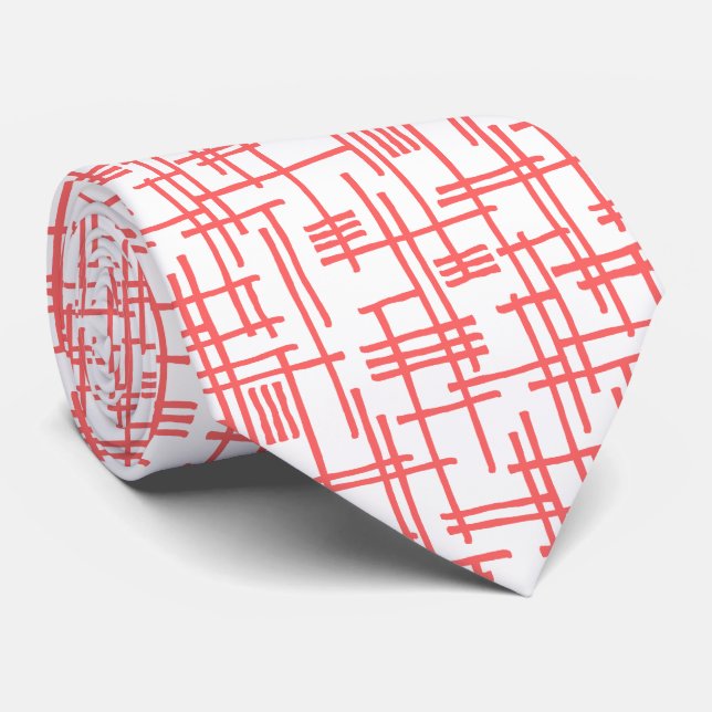 Abstract Lines 120923 - Tropical Pink Tie (Rolled)