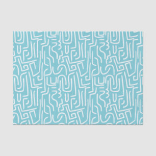 Abstract Lines 130318 - White on Robin Egg Blue Tissue Paper