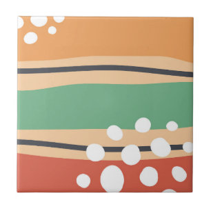 Abstract lines and dots artwork tile