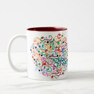 abstract lines and points Two-Tone coffee mug