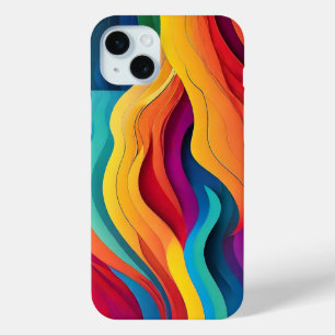 Abstract lines art pattern iPhone 15 mini case