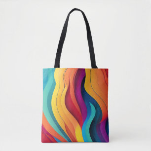Abstract lines art pattern tote bag