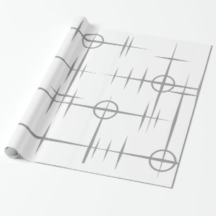 Abstract Lines circles Grey Pattern Wrapping Paper