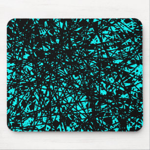 Abstract Lines - Cyan Mouse Mat