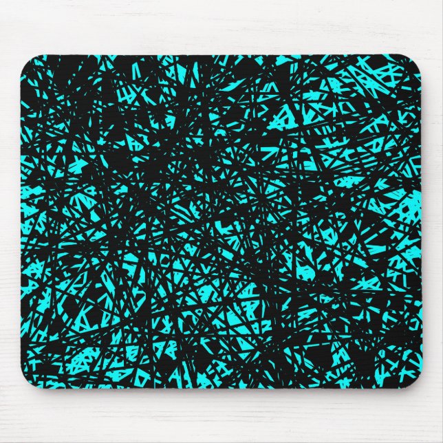 Abstract Lines - Cyan Mouse Mat (Front)