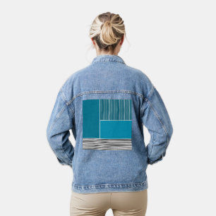 Abstract Lines Denim Jacket