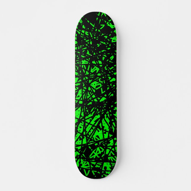 Abstract Lines - Green Skateboard (Front)