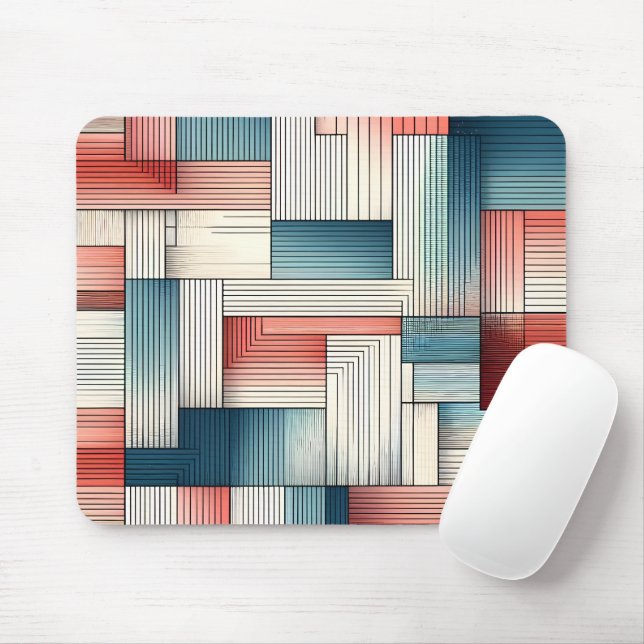 Abstract Lines in Harmony Mouse Mat (With Mouse)