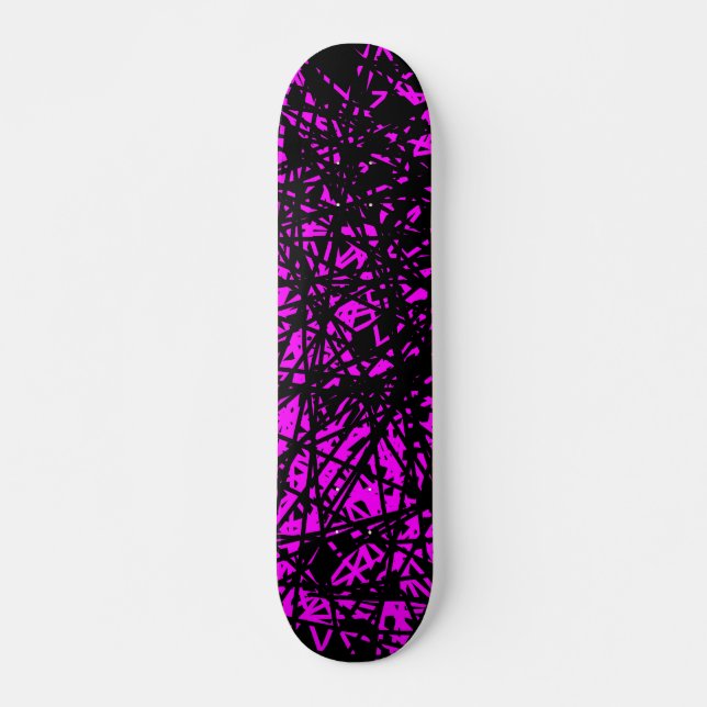 Abstract Lines - Magenta Skateboard (Front)