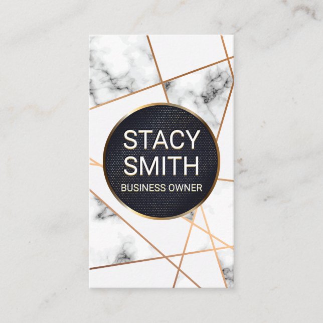 Abstract Lines | Marble Business Card (Front)