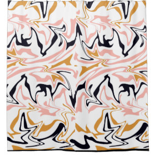 Abstract lines modern shower curtain