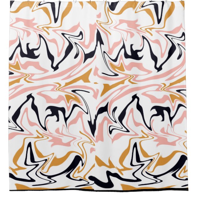 Abstract lines modern  shower curtain (Front)